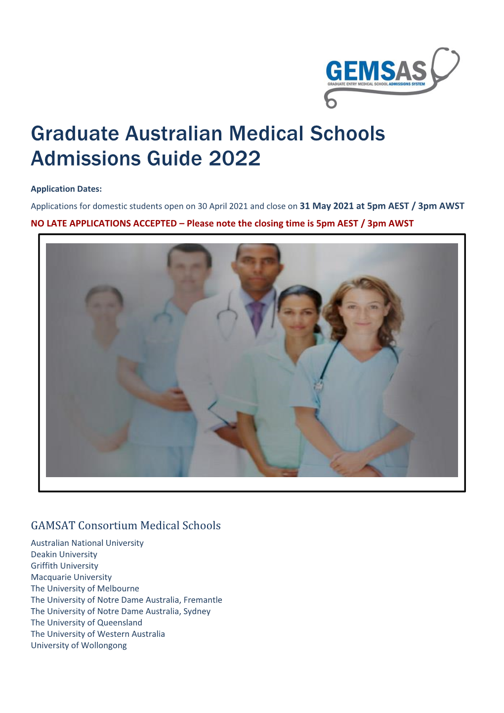 Graduate Australian Medical Schools Admissions Guide 2022