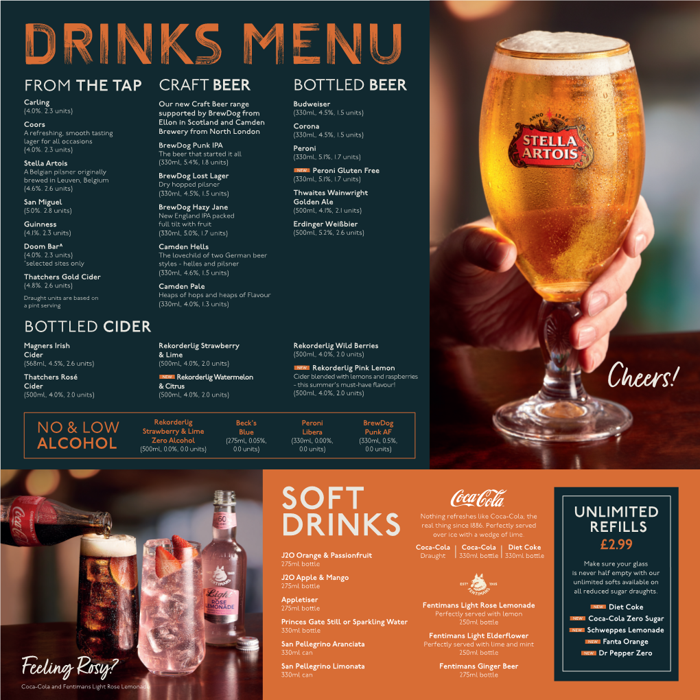 Drinks Menu View Menu