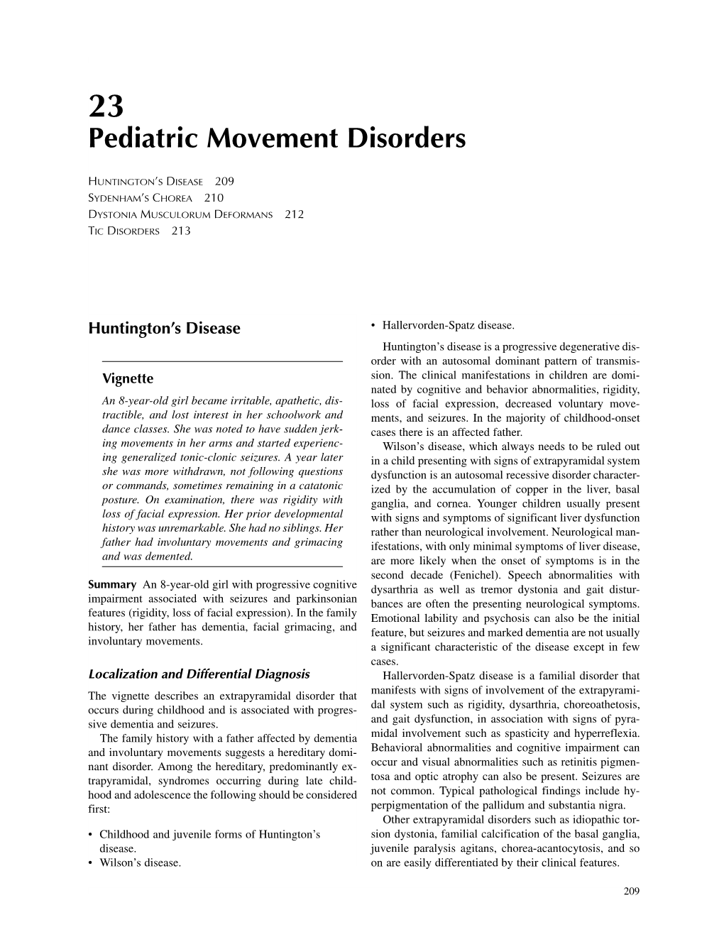 Pediatric Movement Disorders