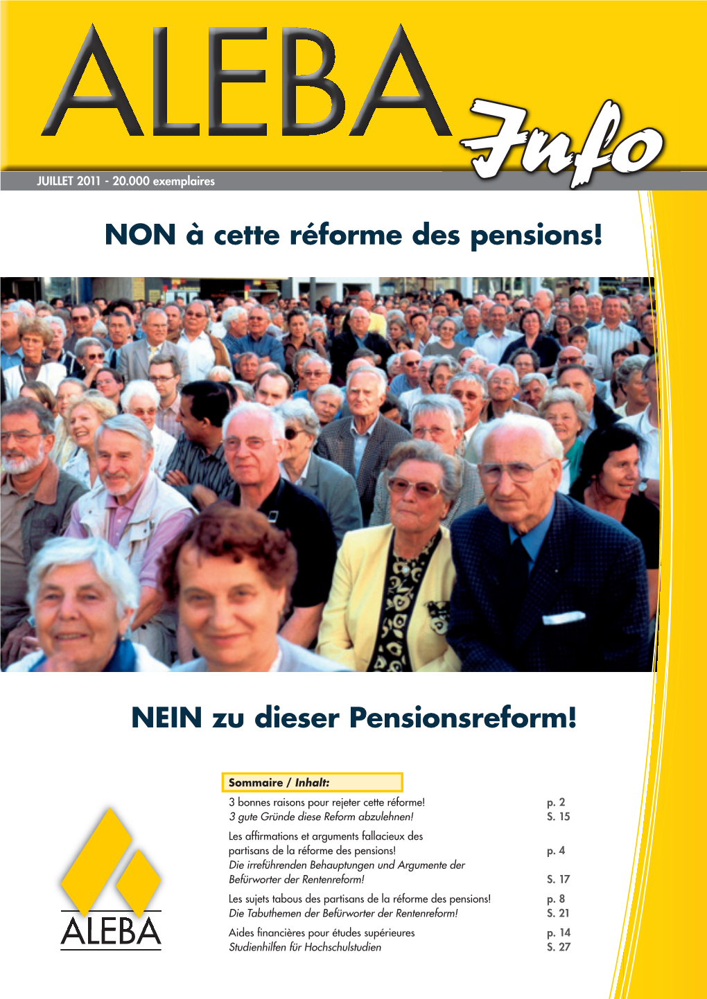 NON À Cette Réforme Des Pensions! NEIN Zu Dieser Pensionsreform!