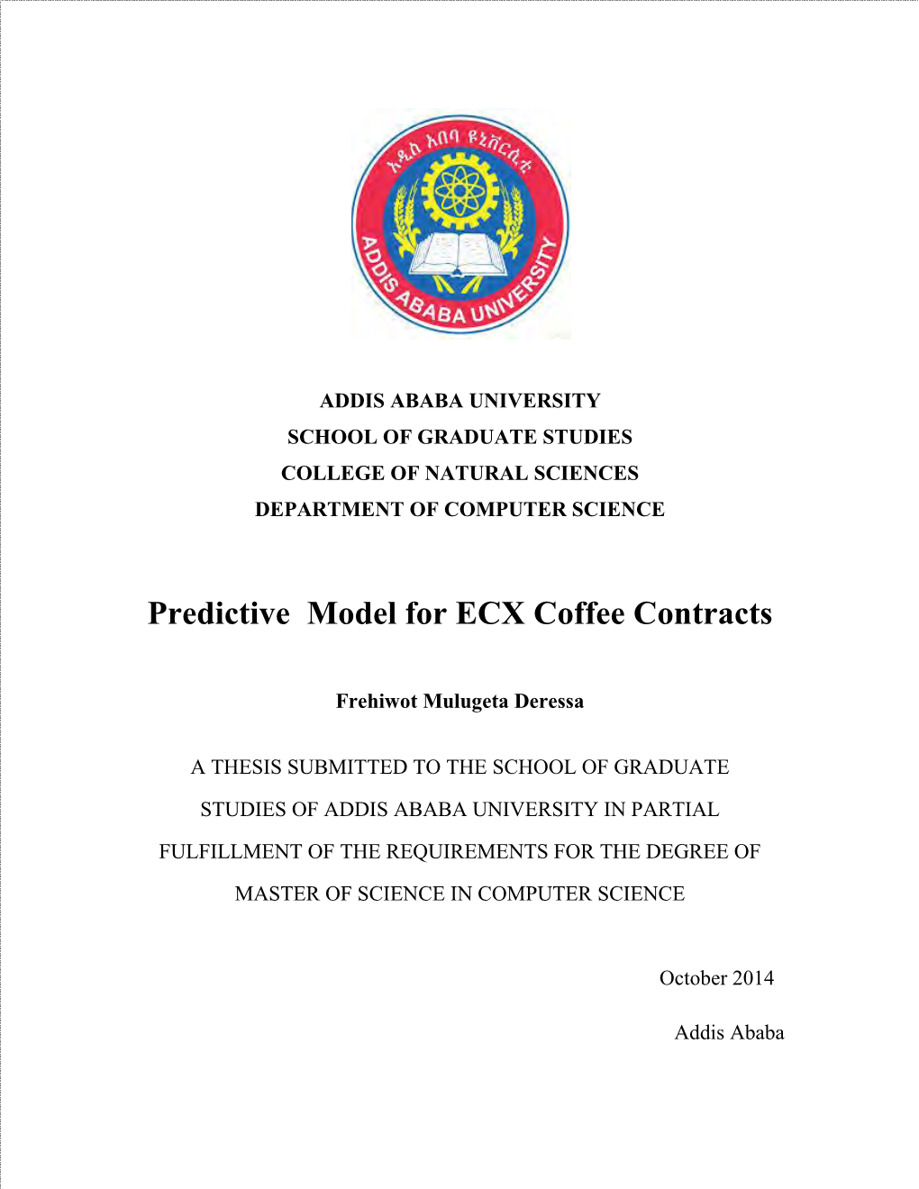 Predictive Model for ECX Coffee Contracts