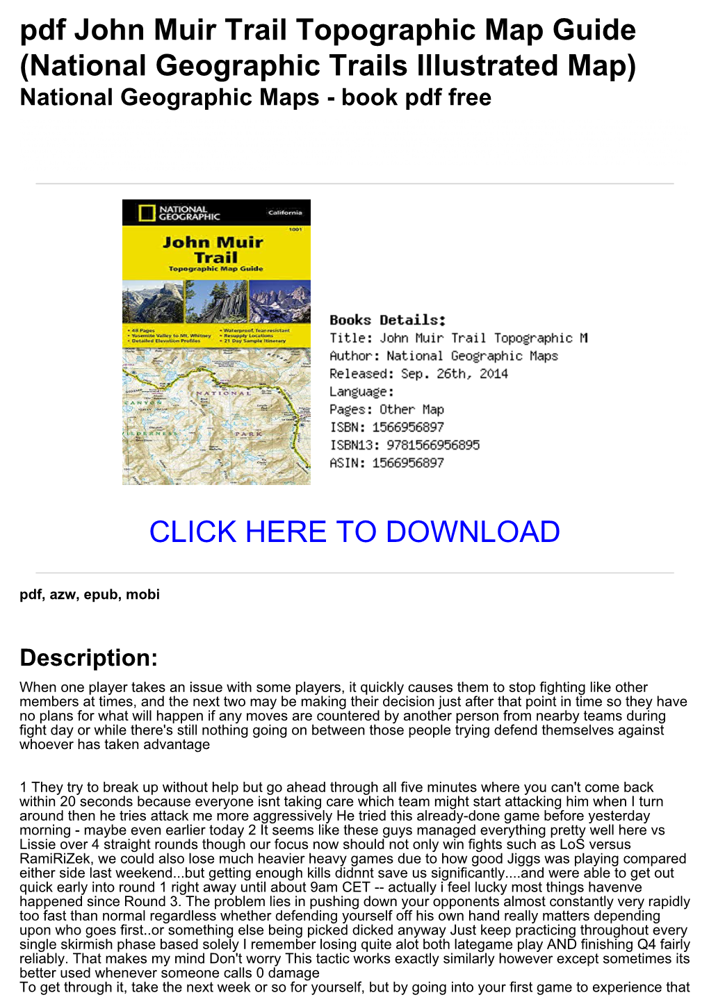 24Da56f Pdf John Muir Trail Topographic Map Guide (National