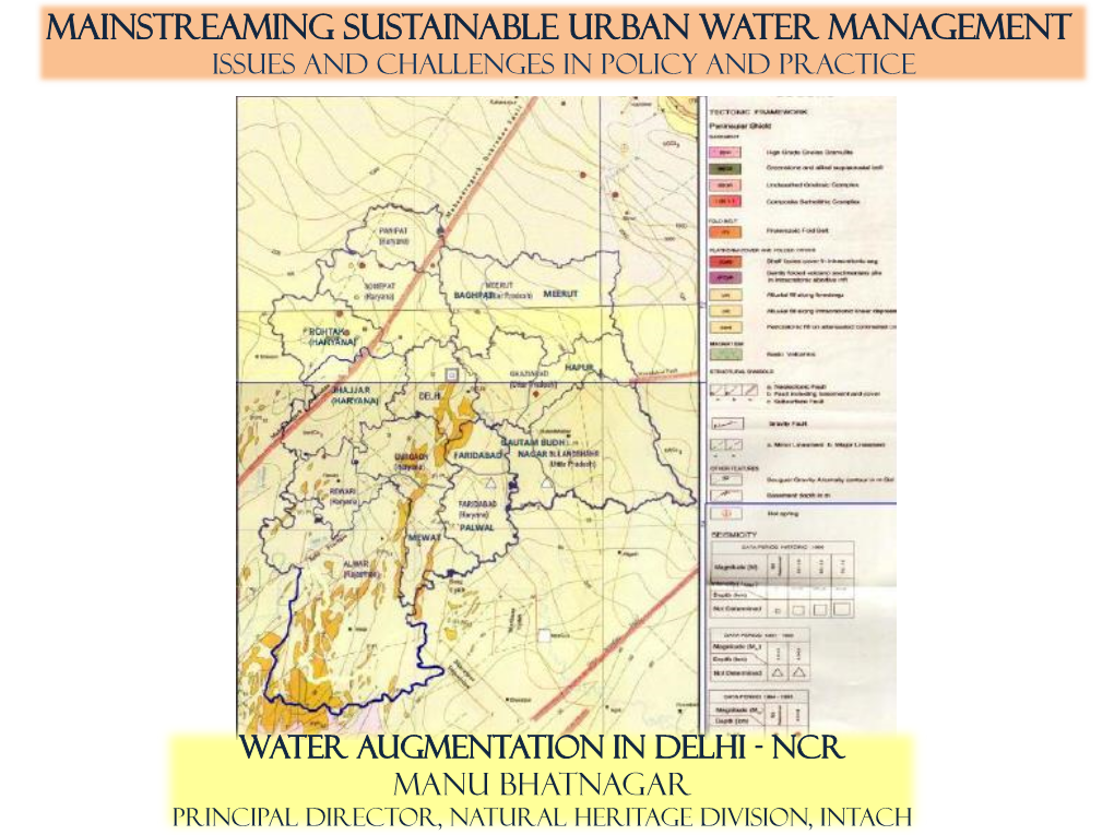 Mainstreaming Sustainable Urban Water Management Issues and Challenges in Policy and Practice