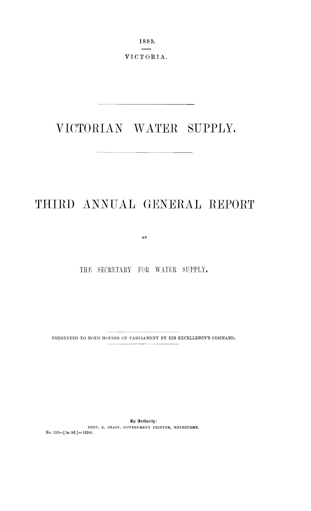 Victorian Water Supply