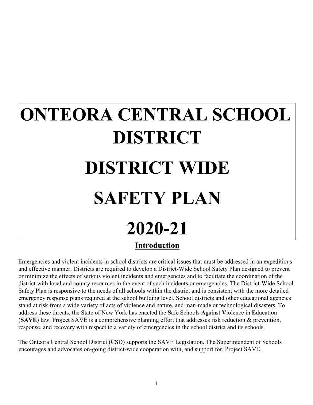 Onteora Central School District District Wide