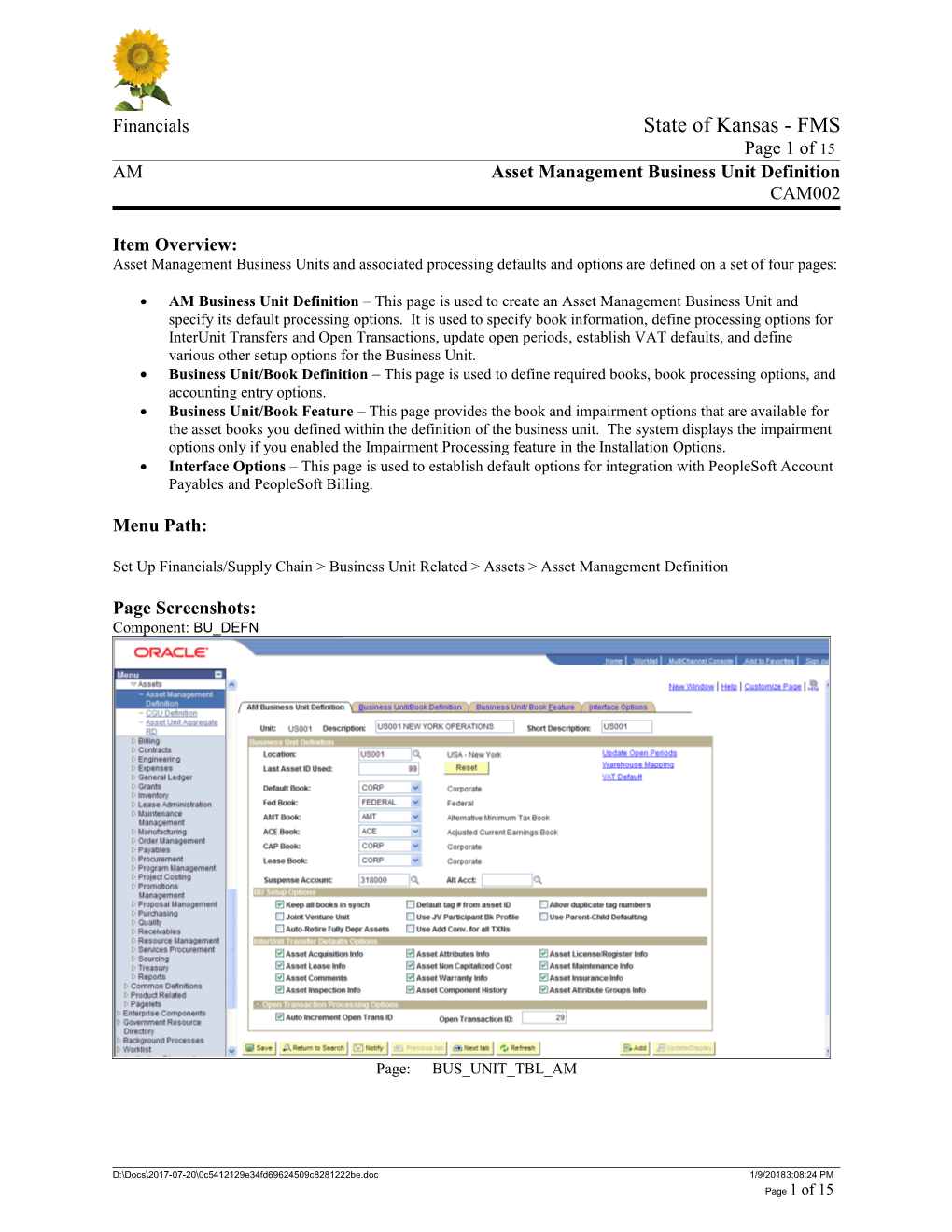 Financials State of Kansas - FMS Page 1 of 15