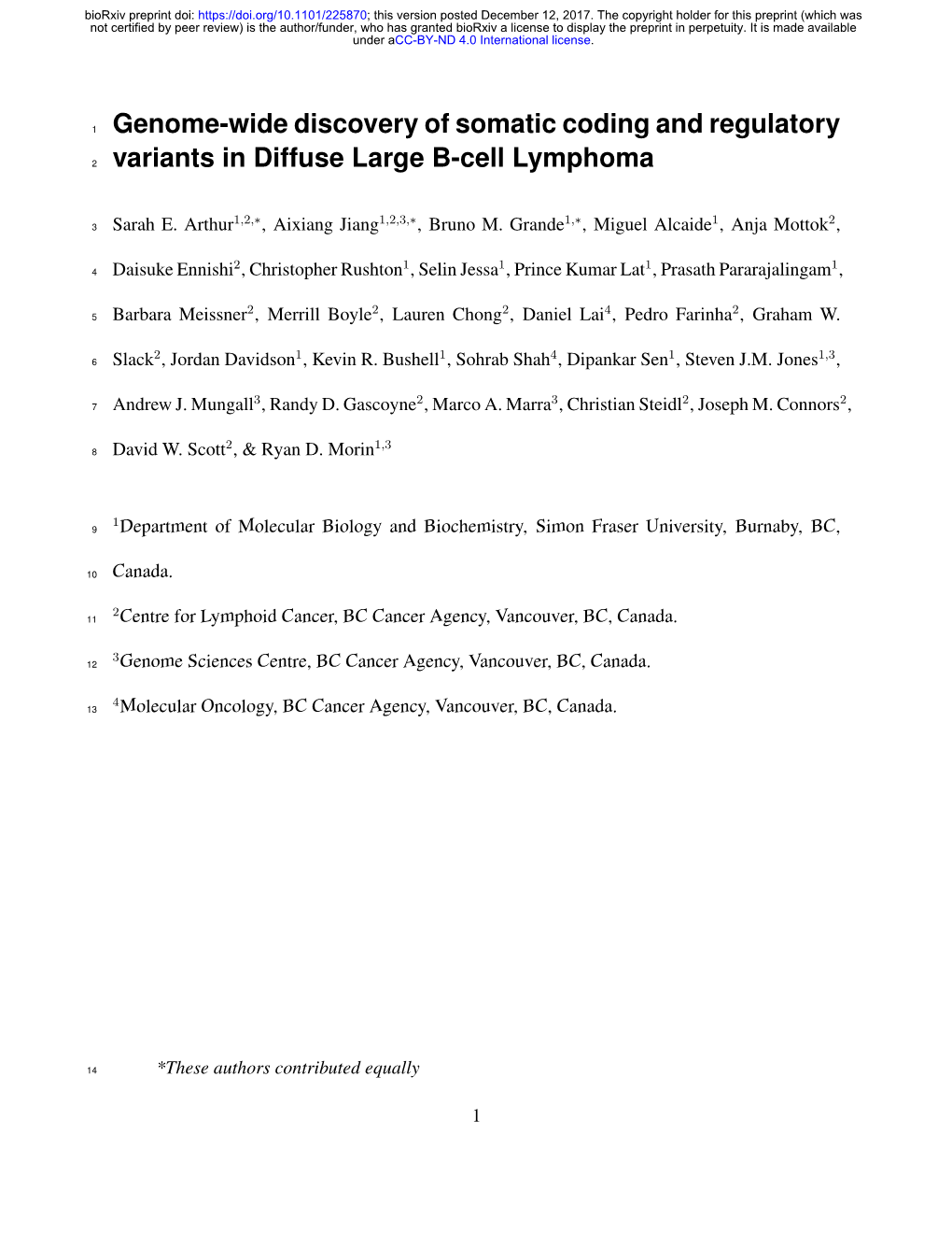 Genome-Wide Discovery of Somatic Coding and Regulatory Variants In