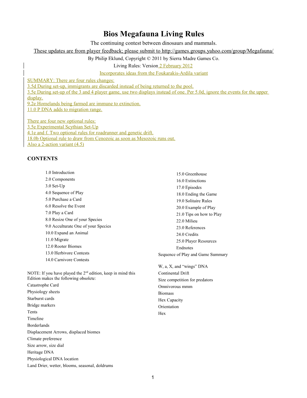 Bios Megafauna Living Rules