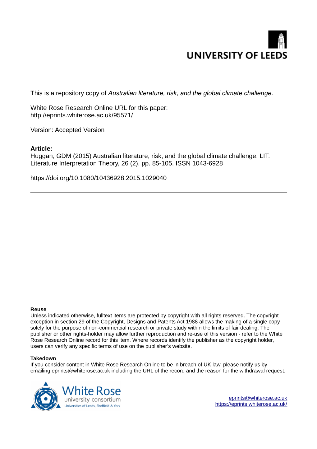 Australian Literature, Risk, and the Global Climate Challenge