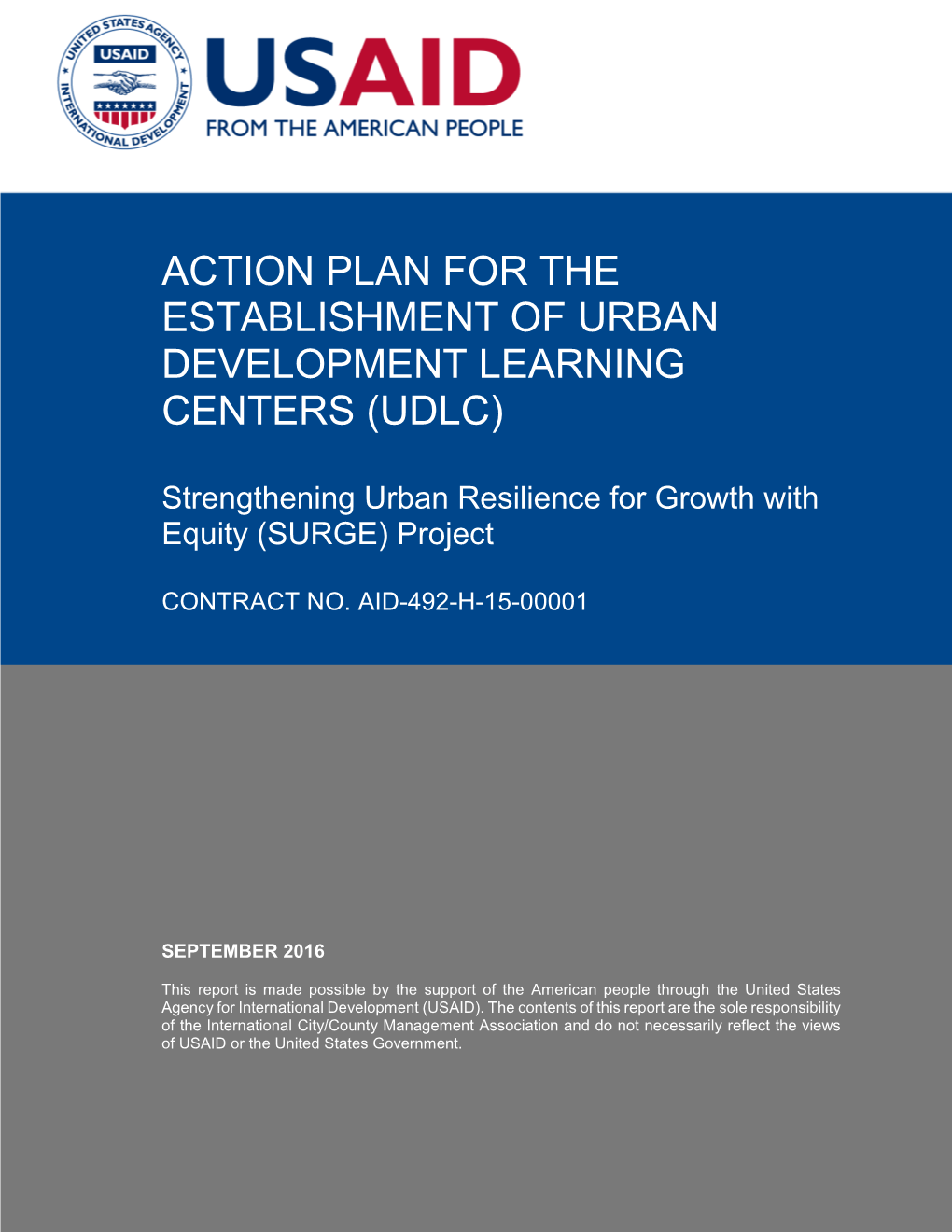 Action Plan for the Establishment of Urban Development Learning Centers (Udlc)