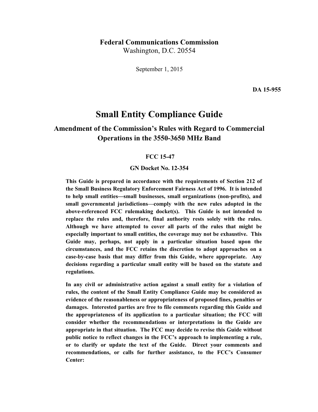 Small Entity Compliance Guide s1