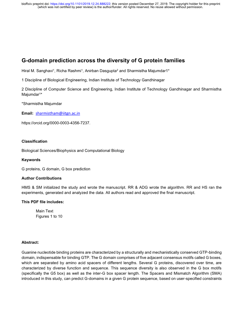 G-Domain Prediction Across the Diversity of G Protein Families