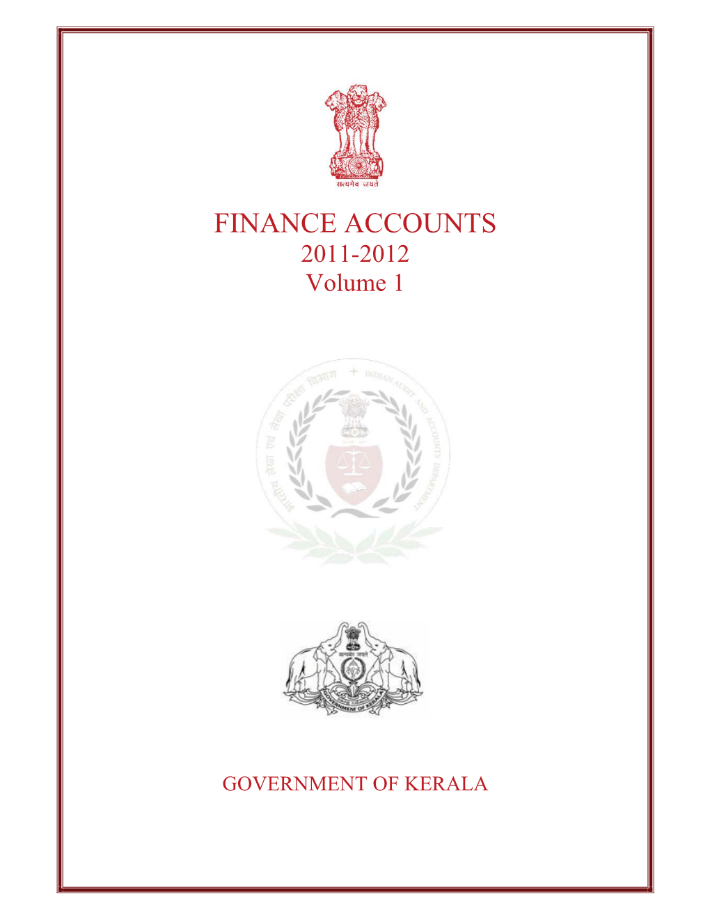 FINANCE ACCOUNTS 2011-2012 Volume 1