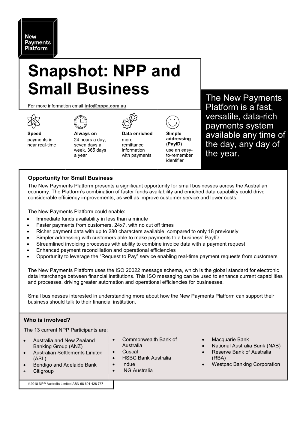 Snapshot: NPP and Small Business