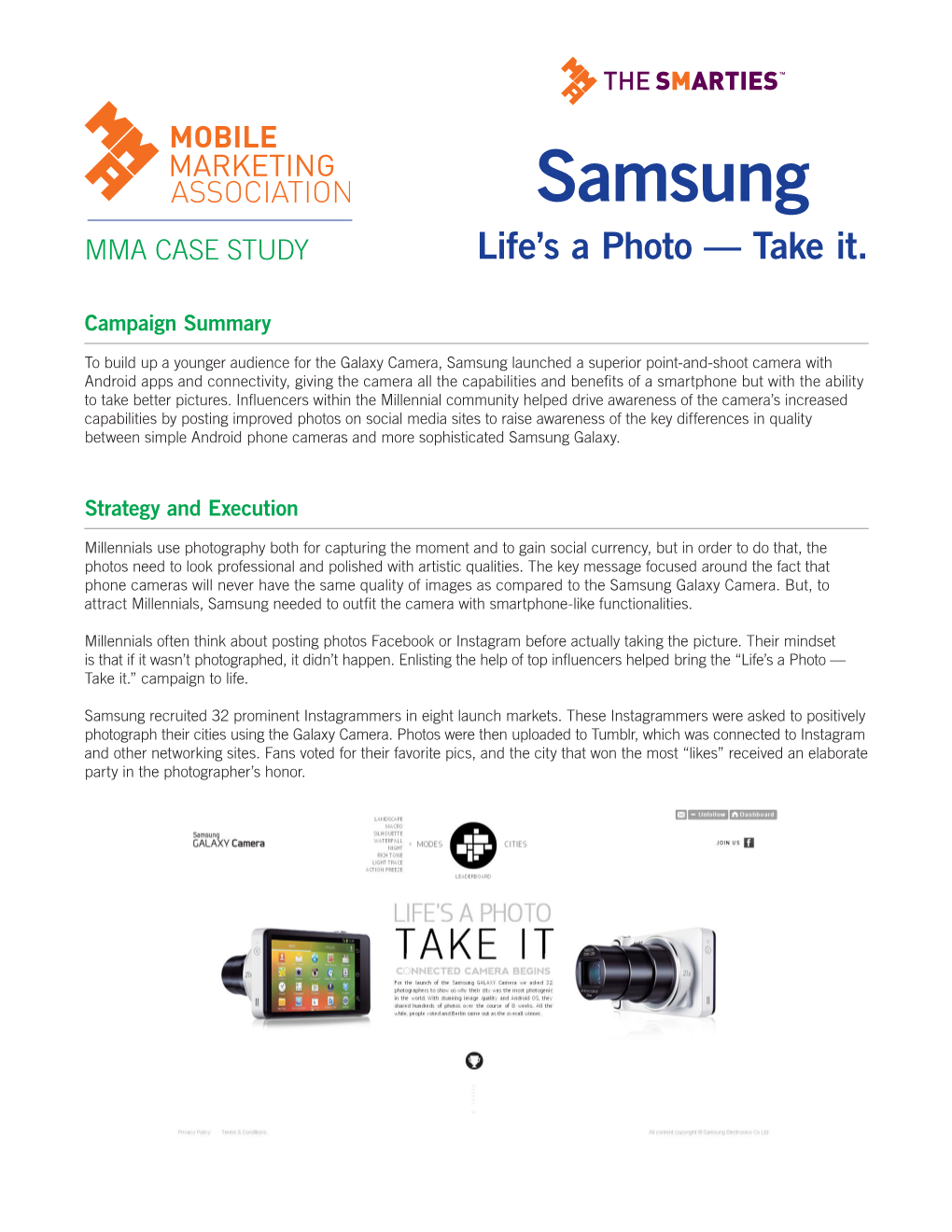 Samsung MMA CASE STUDY Life’S a Photo — Take It