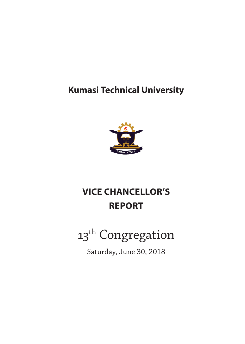 13Th Congregation Saturday, June 30, 2018