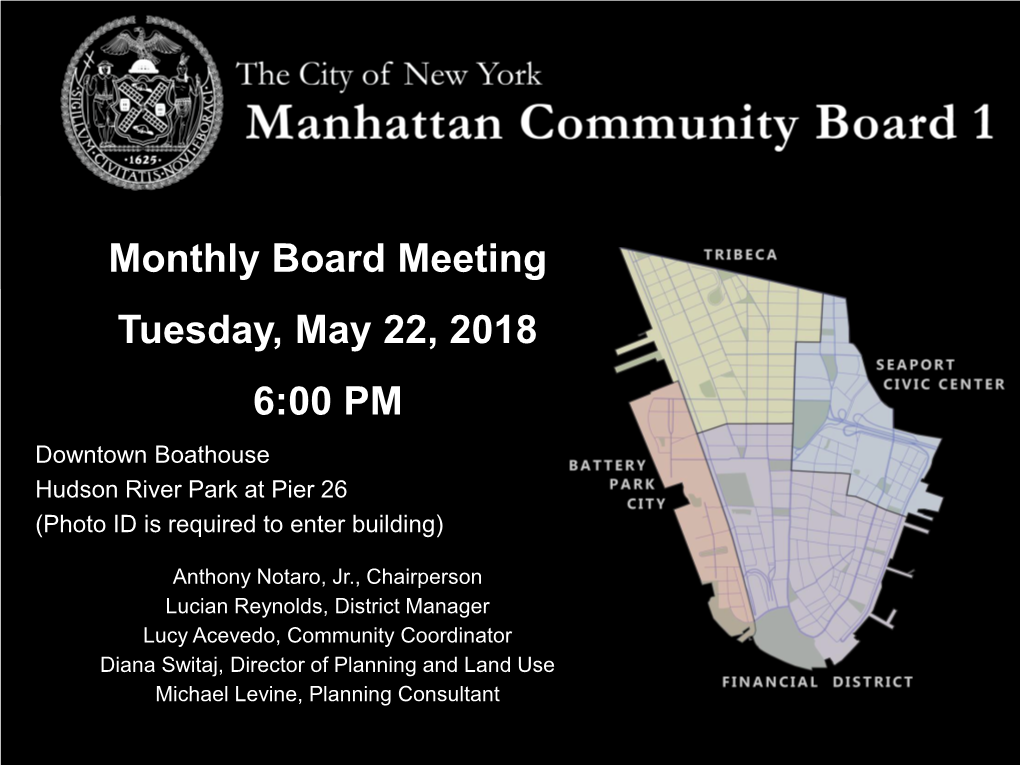 Manhattan Community Board 1 Full Board Meeting