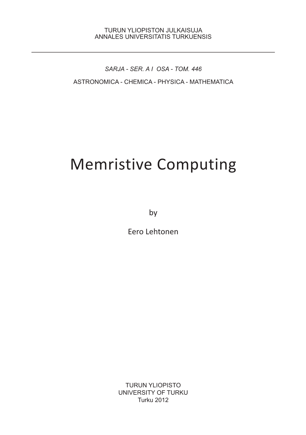 Memristive Computing