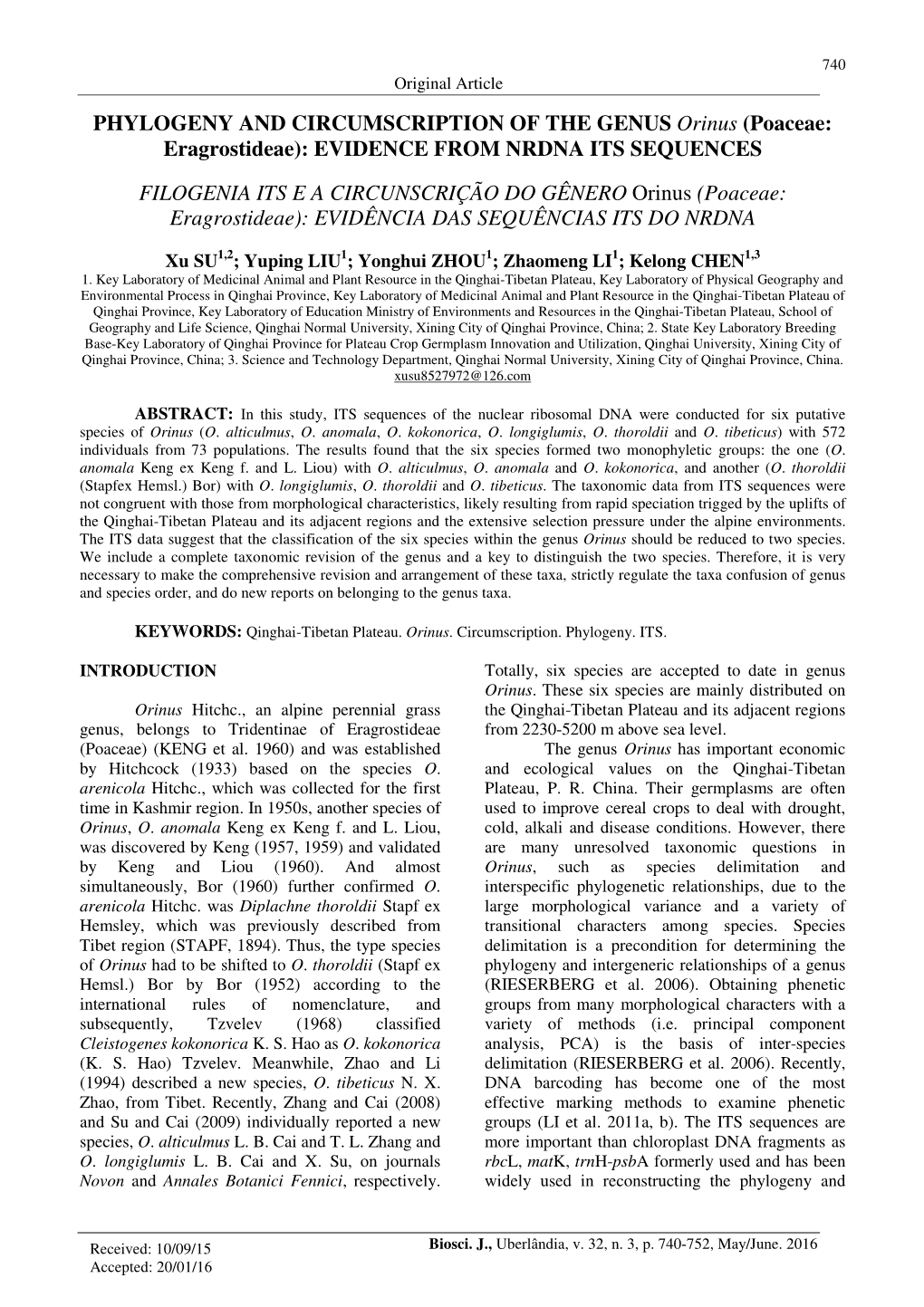 Poaceae: Eragrostideae): EVIDENCE from NRDNA ITS SEQUENCES