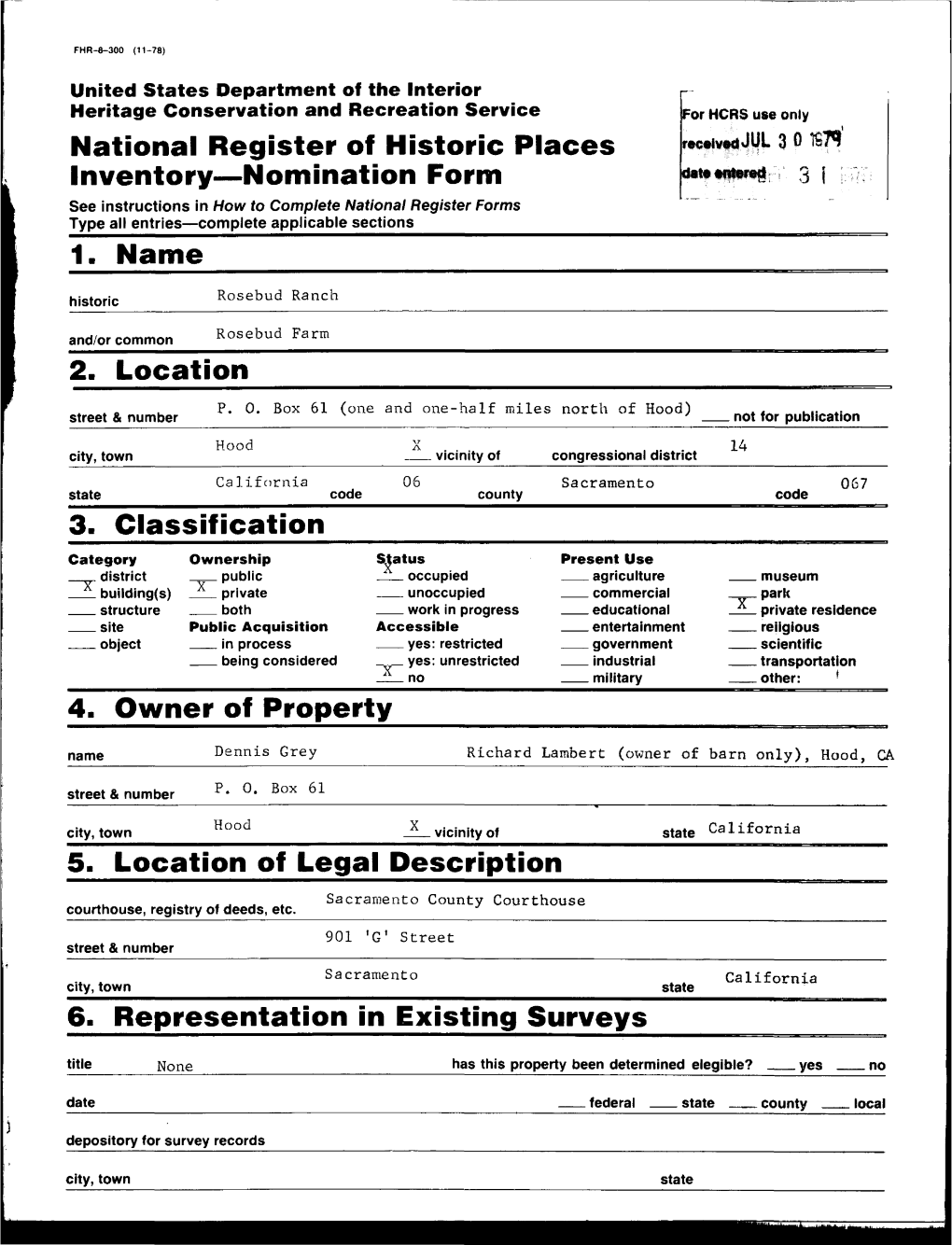 National Register of Historic Places Inventory—Nomination Form 1