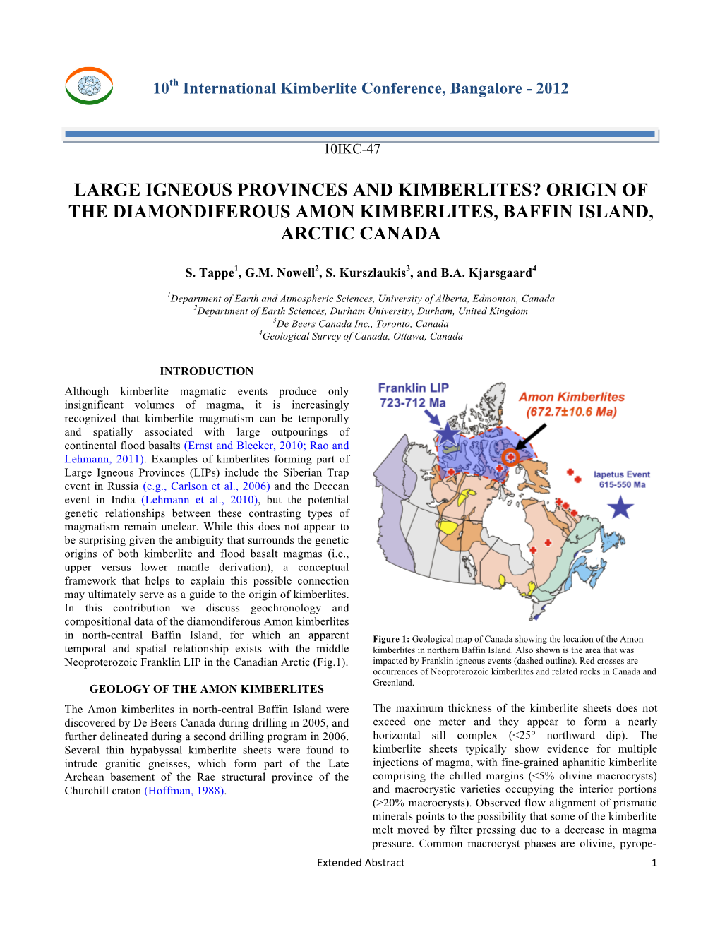 Origin of the Diamondiferous Amon Kimberlites, Baffin Island, Arctic Canada