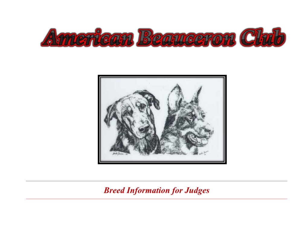 Breed Information for Judges