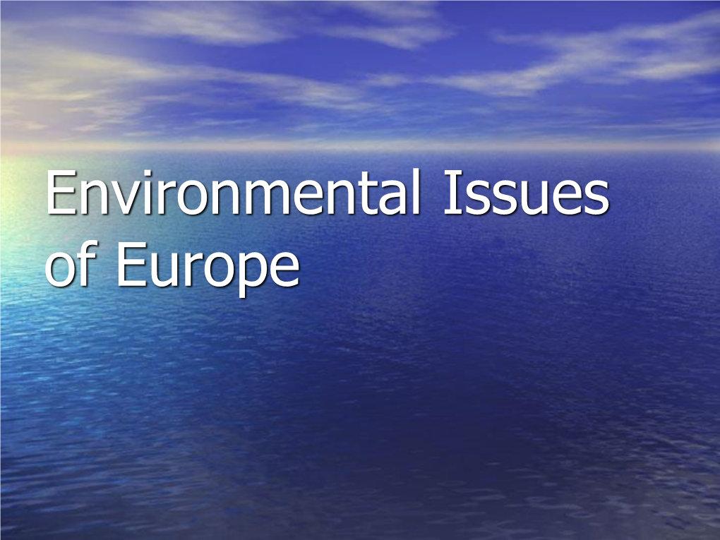 Europe's Environmental Problems