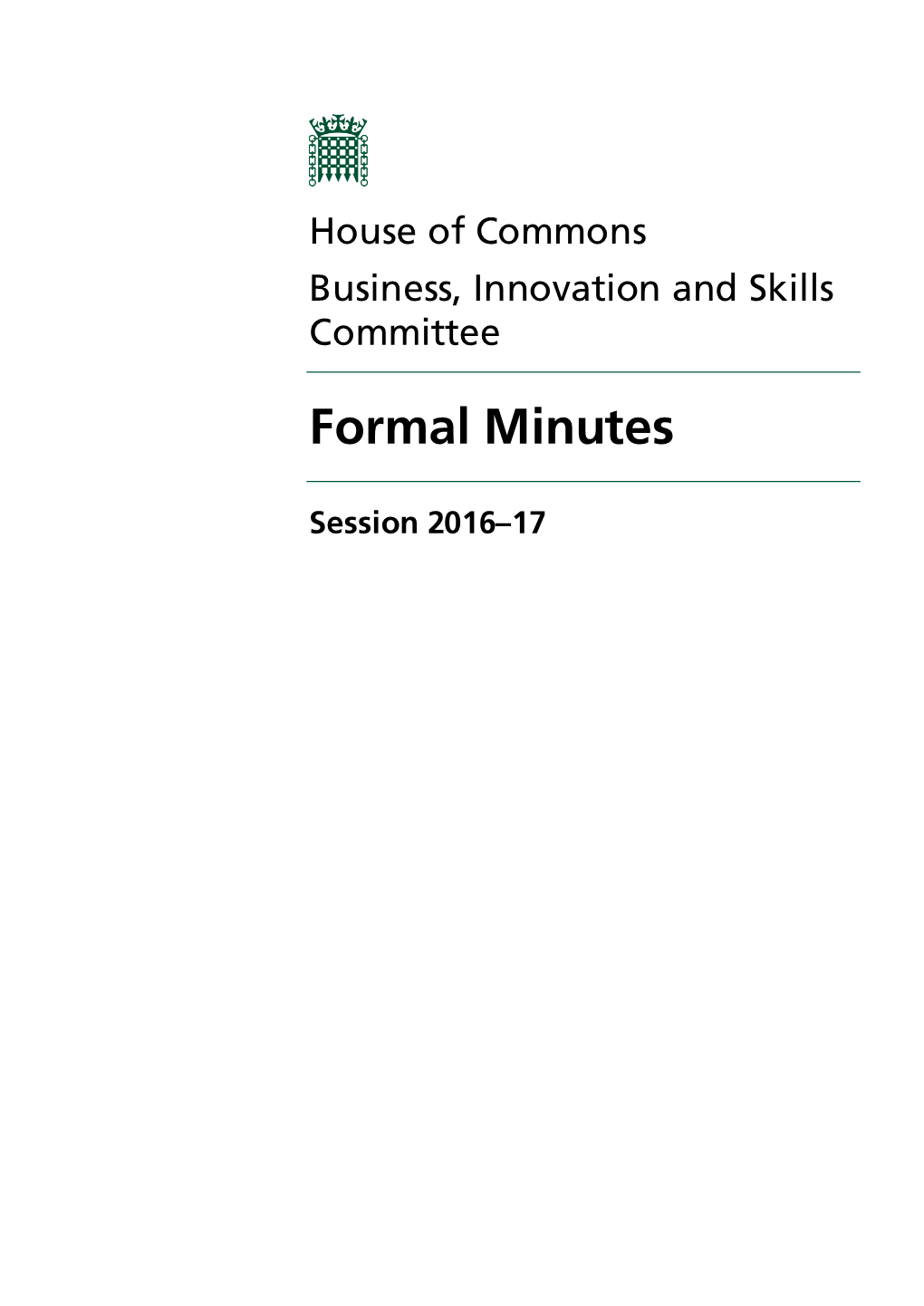 Formal Minutes 2016–17 1