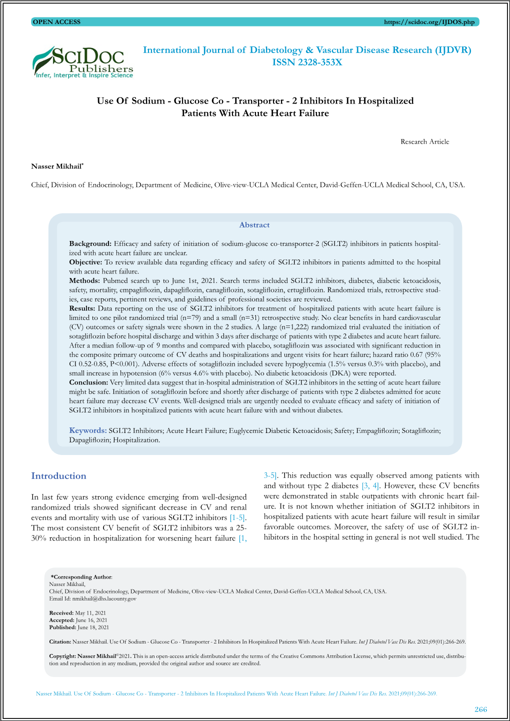 2 Inhibitors in Hospitalized Patients with Acute Heart Failure