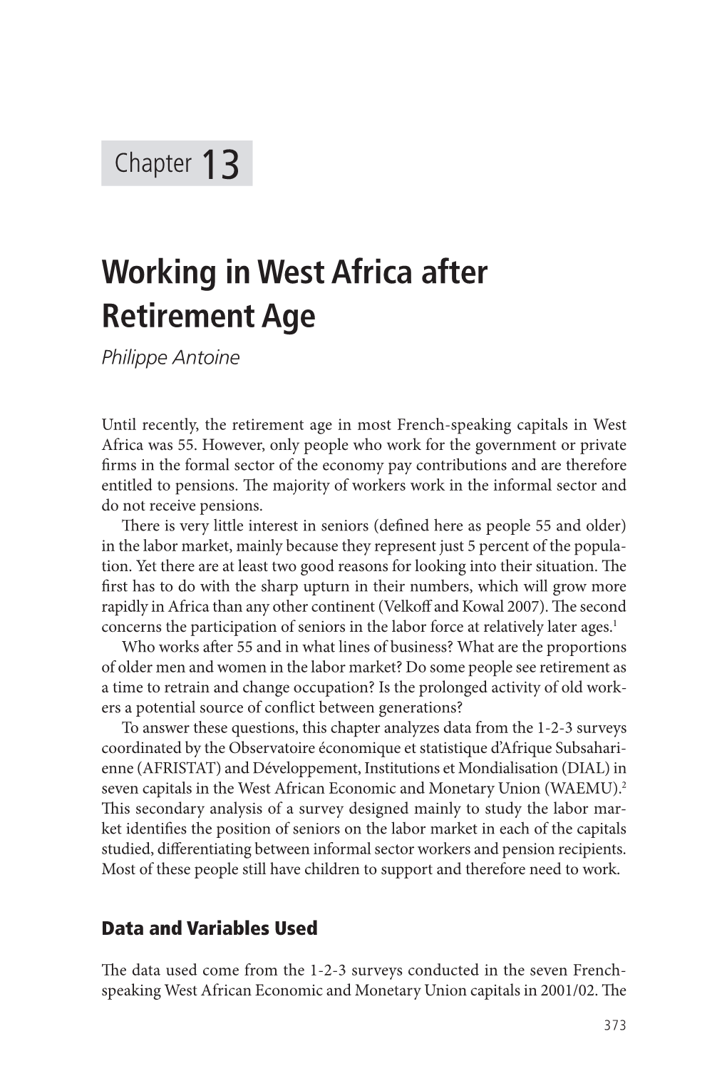 Working in West Africa After Retirement Age Philippe Antoine