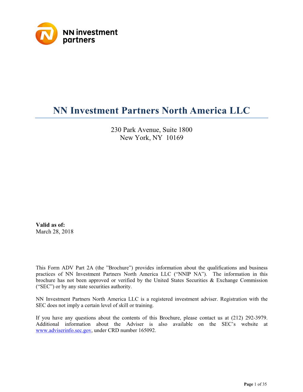 NN Investment Partners North America LLC