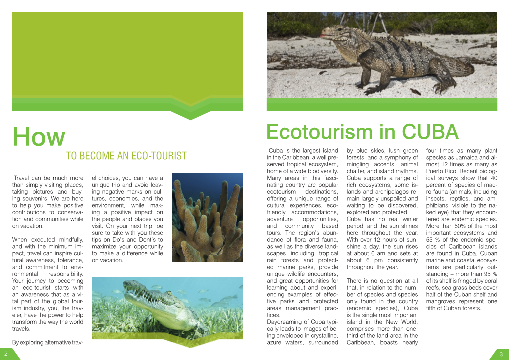 Cuba Eco Tourism & Marine Parks
