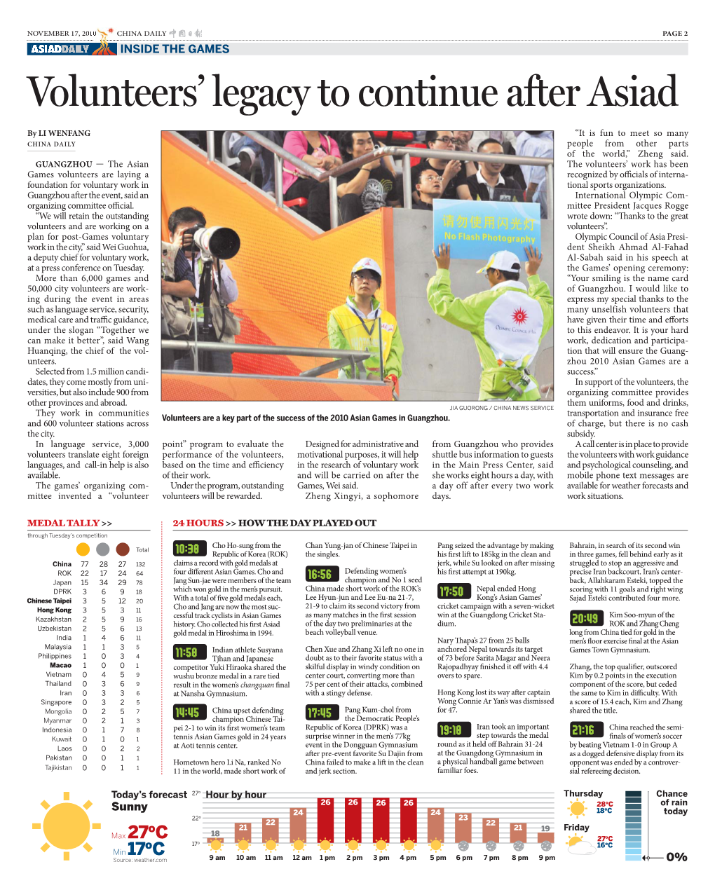 Volunteers' Legacy to Continue After Asiad