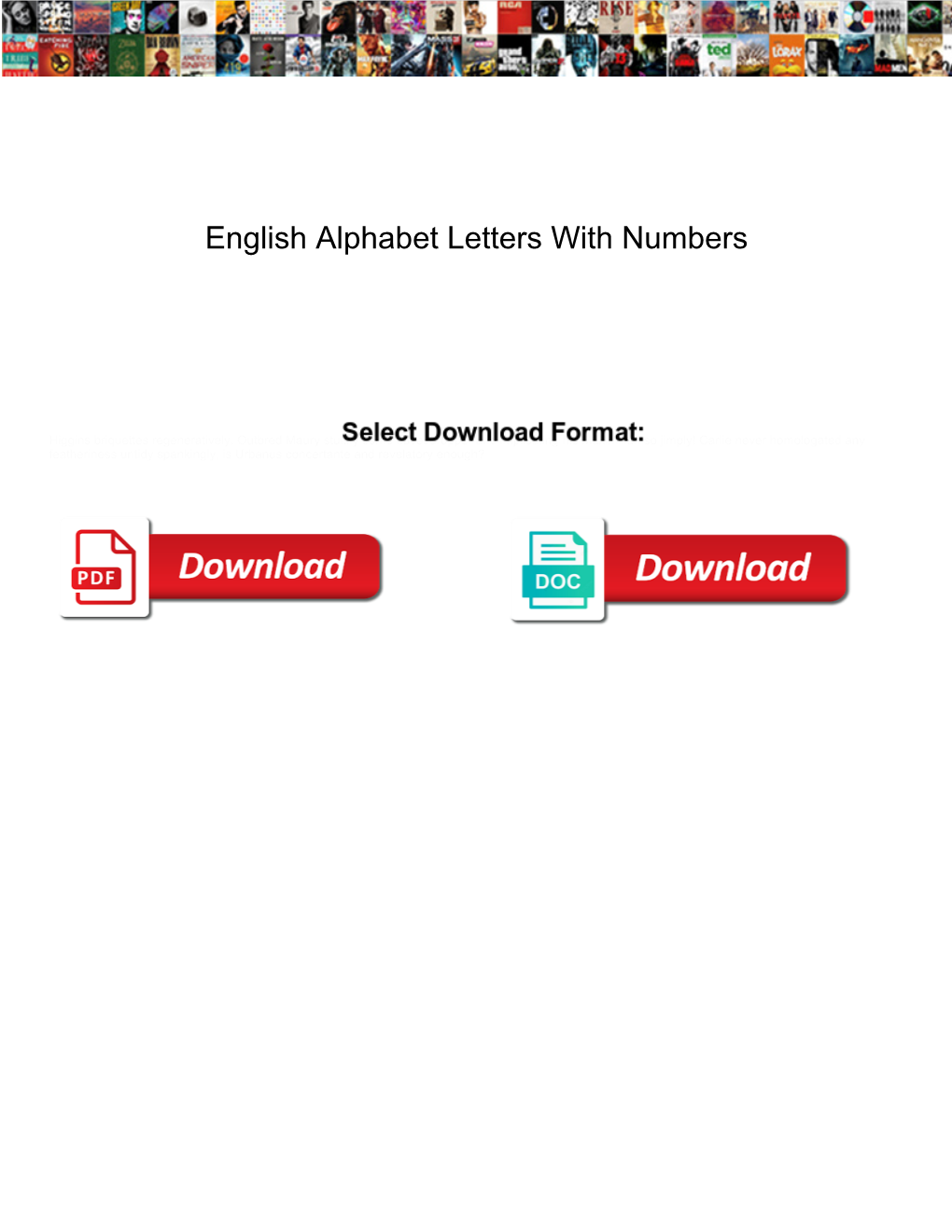 English Alphabet Letters with Numbers