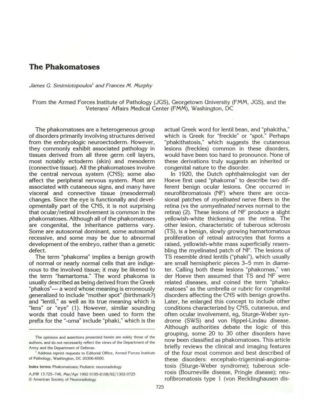 The Phakomatoses