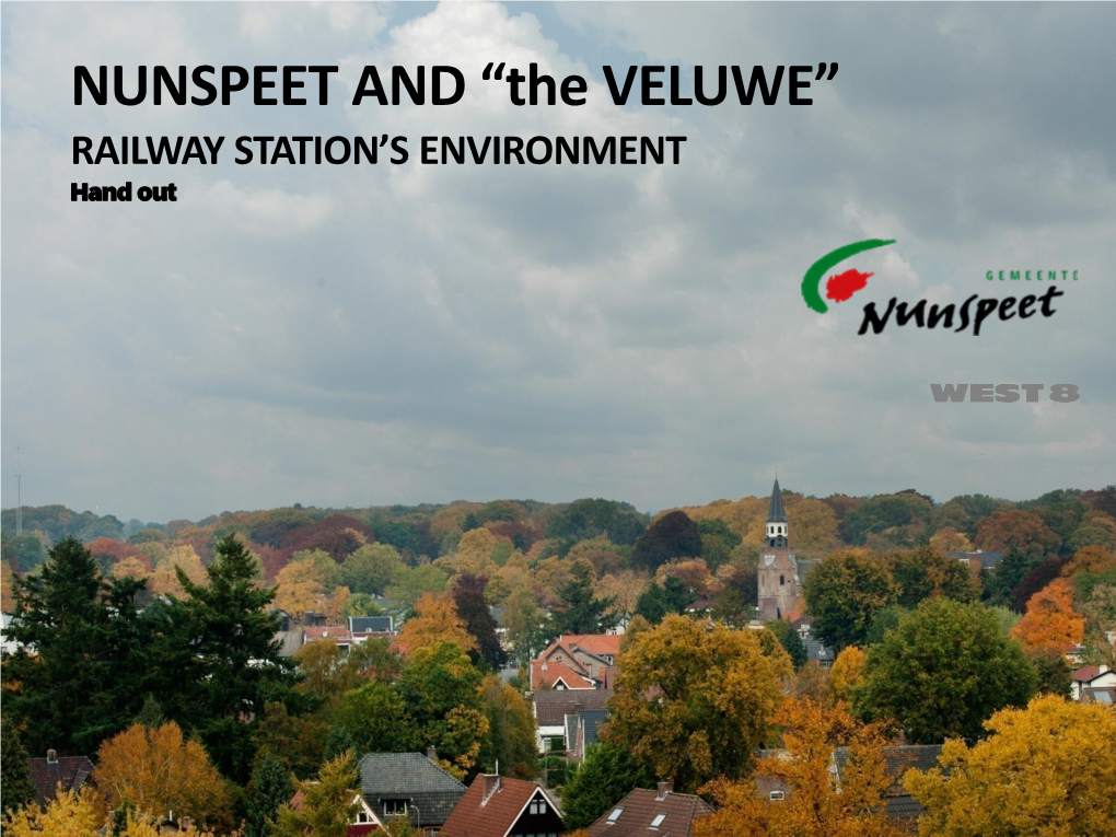 NUNSPEET and “The VELUWE” RAILWAY STATION’S ENVIRONMENT Hand out Preface