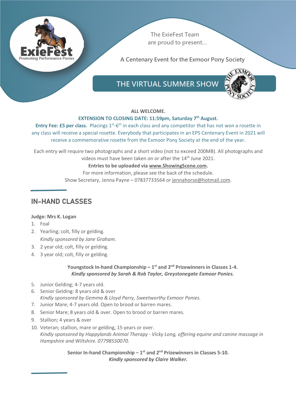 In-Hand Classes the Virtual Summer