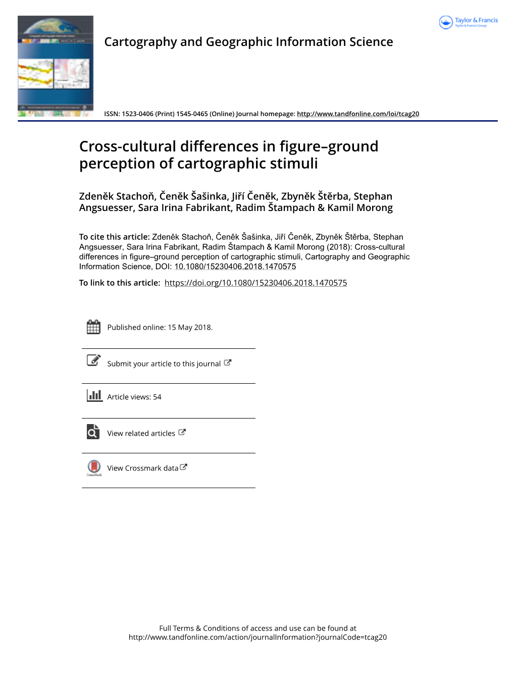 Cross-Cultural Differences in Figure–Ground Perception of Cartographic Stimuli