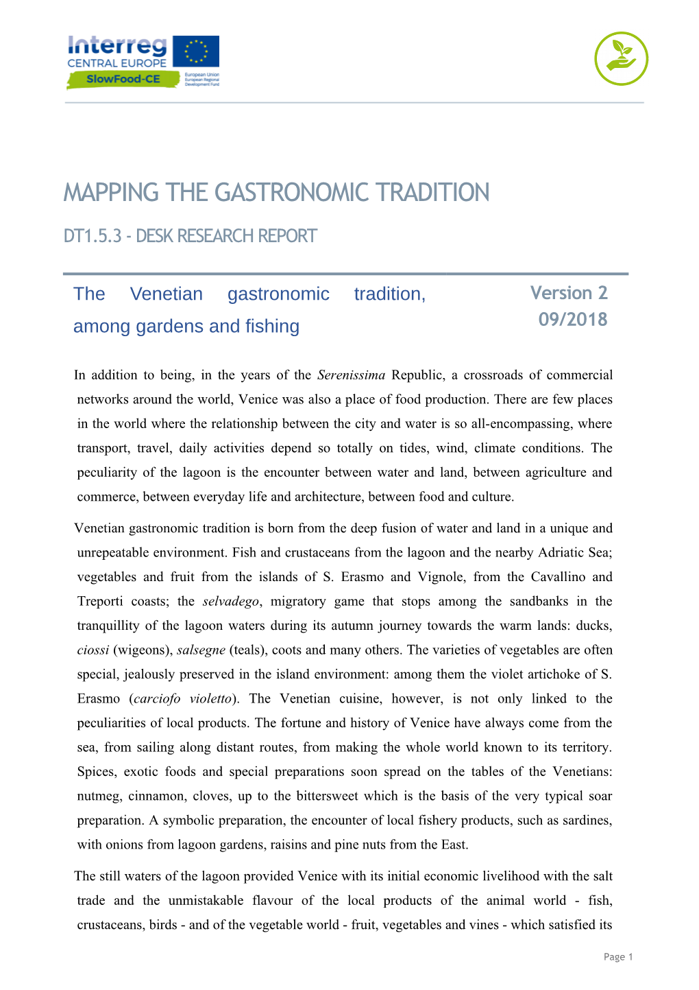 Mapping the Gastronomic Tradition