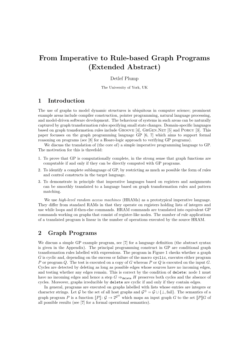 From Imperative to Rule-Based Graph Programs (Extended Abstract)