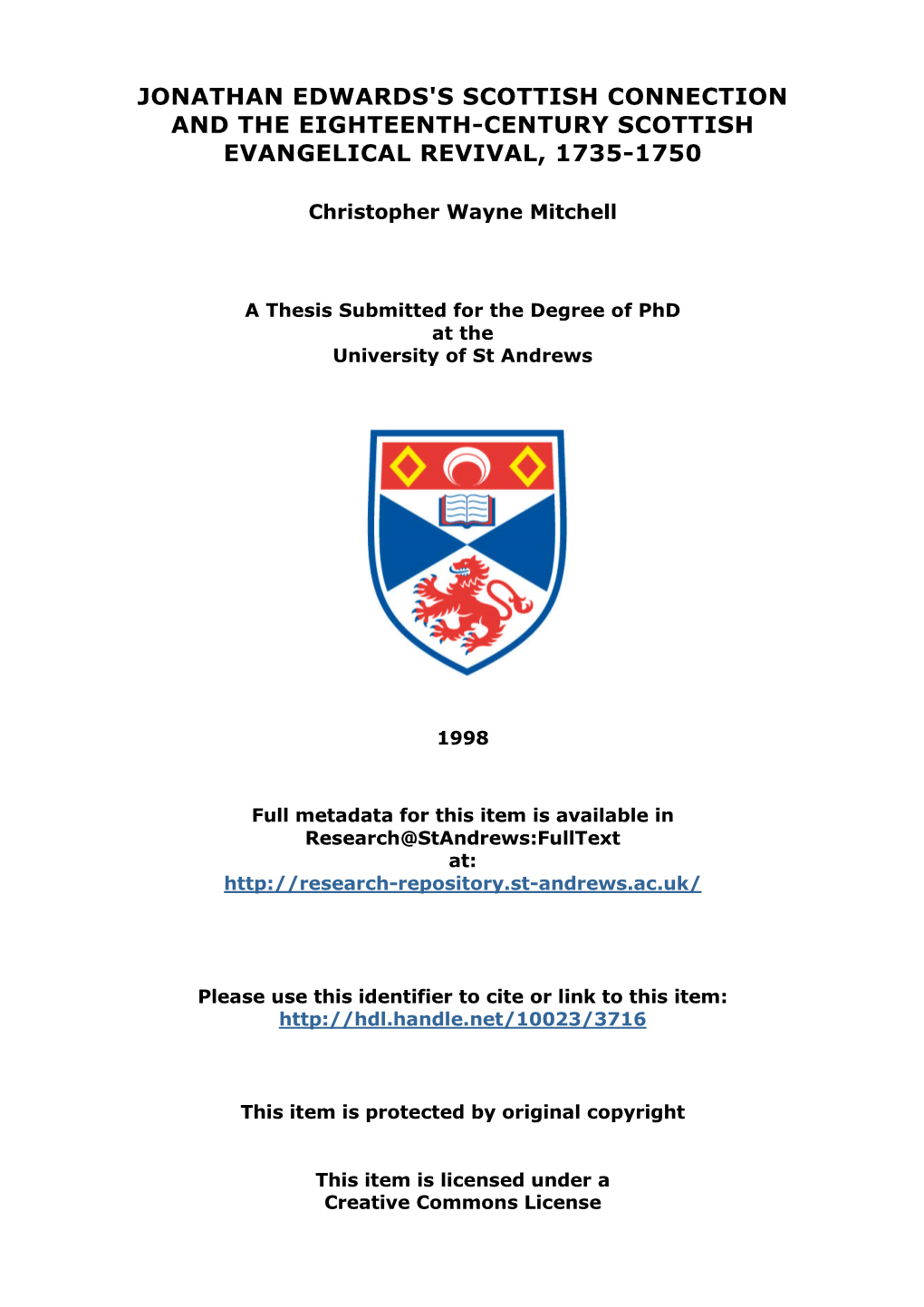 Christopher Wayne Mitchell Phd Thesis