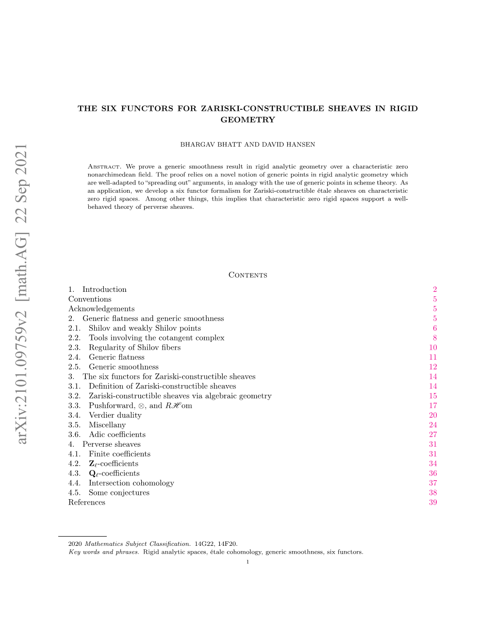 The Six Functors for Zariski-Constructible Sheaves in Rigid Geometry 3