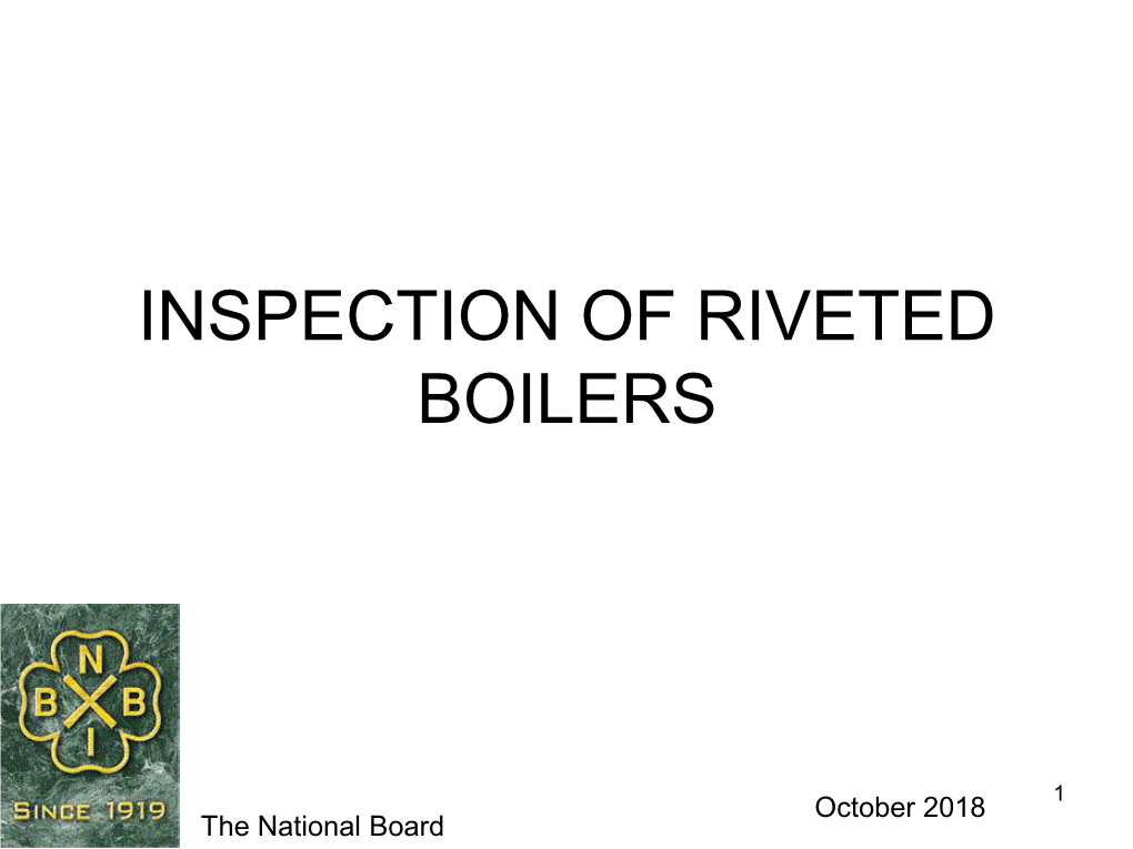 Inspection of Riveted Boilers