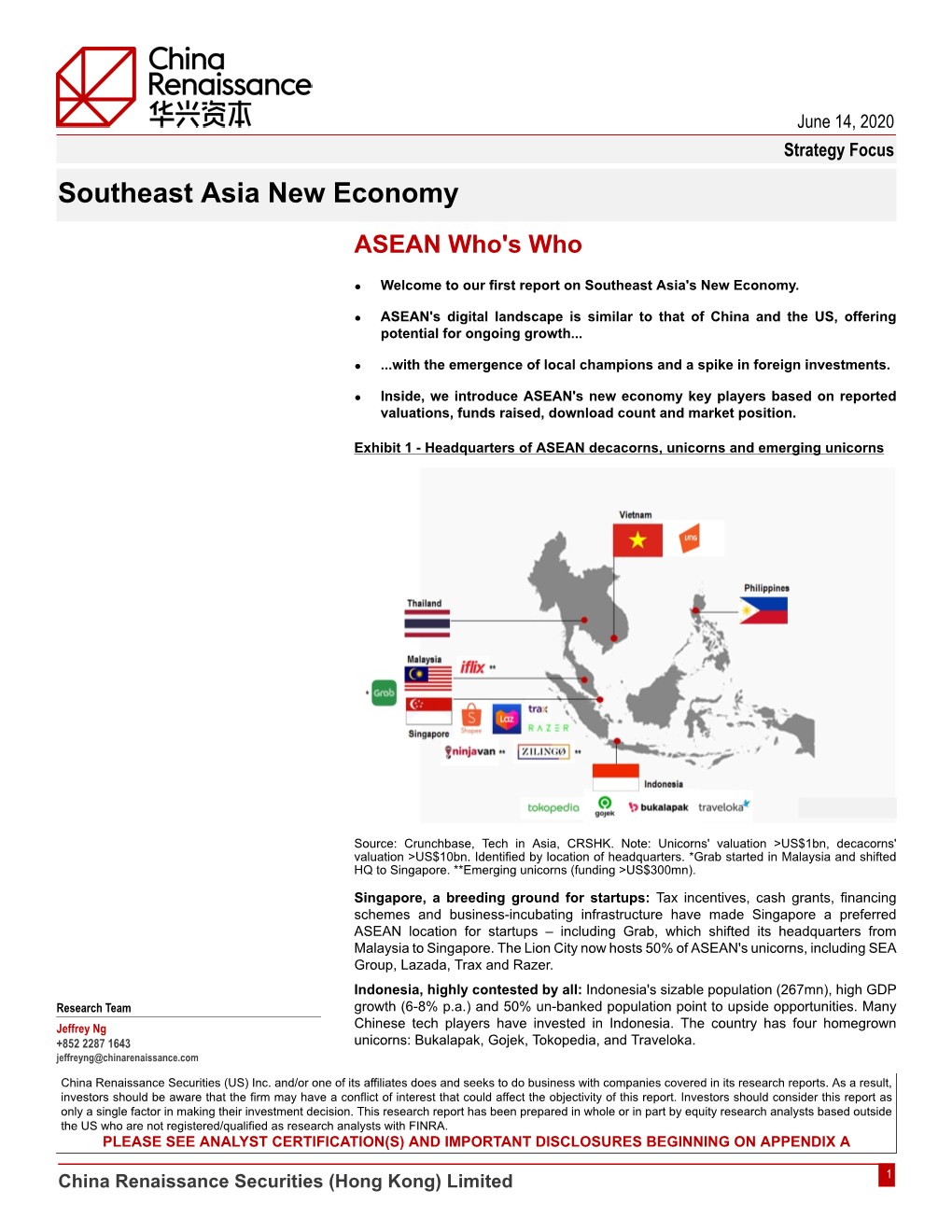 Southeast Asia New Economy ASEAN Who's Who • Welcome to Our First Report on Southeast Asia's New Economy