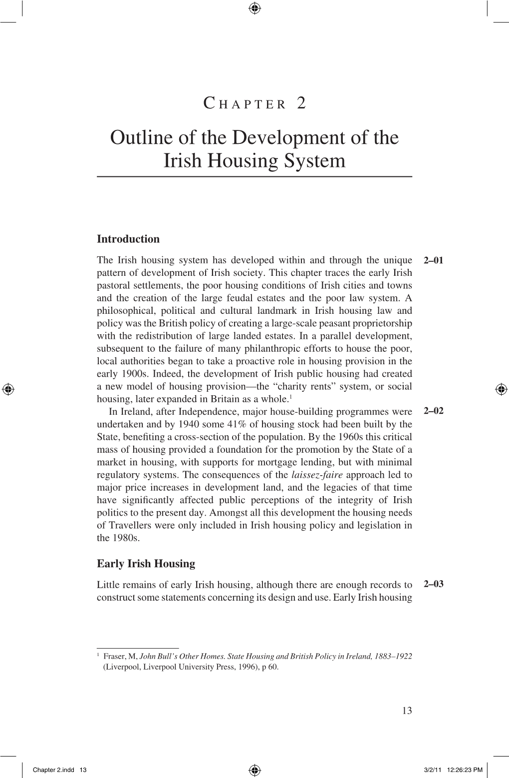 Outline of the Development of the Irish Housing System
