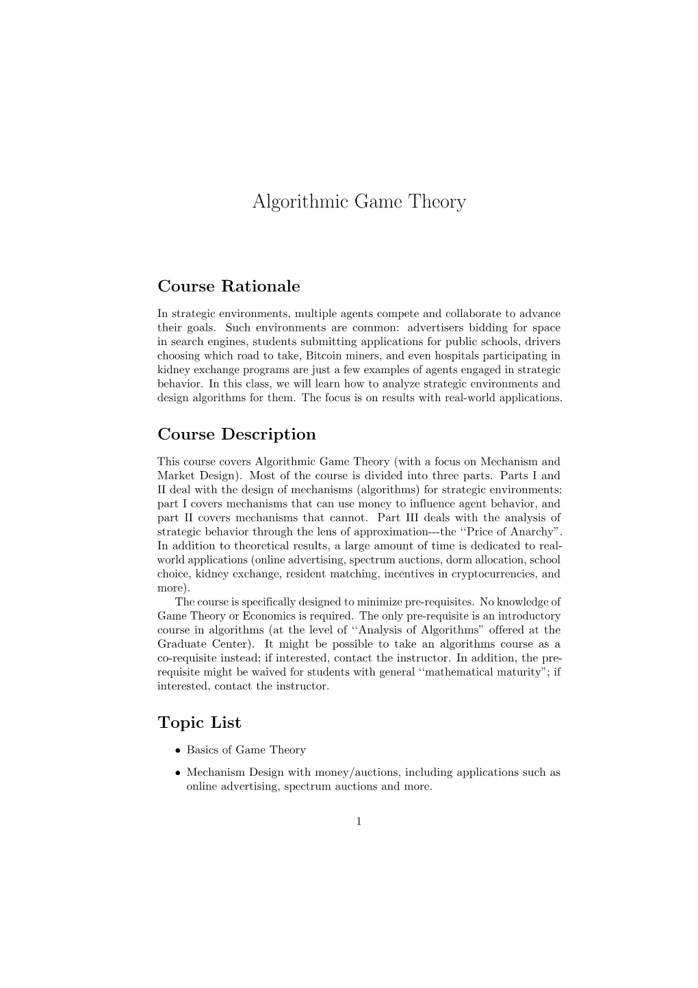 Algorithmic Game Theory