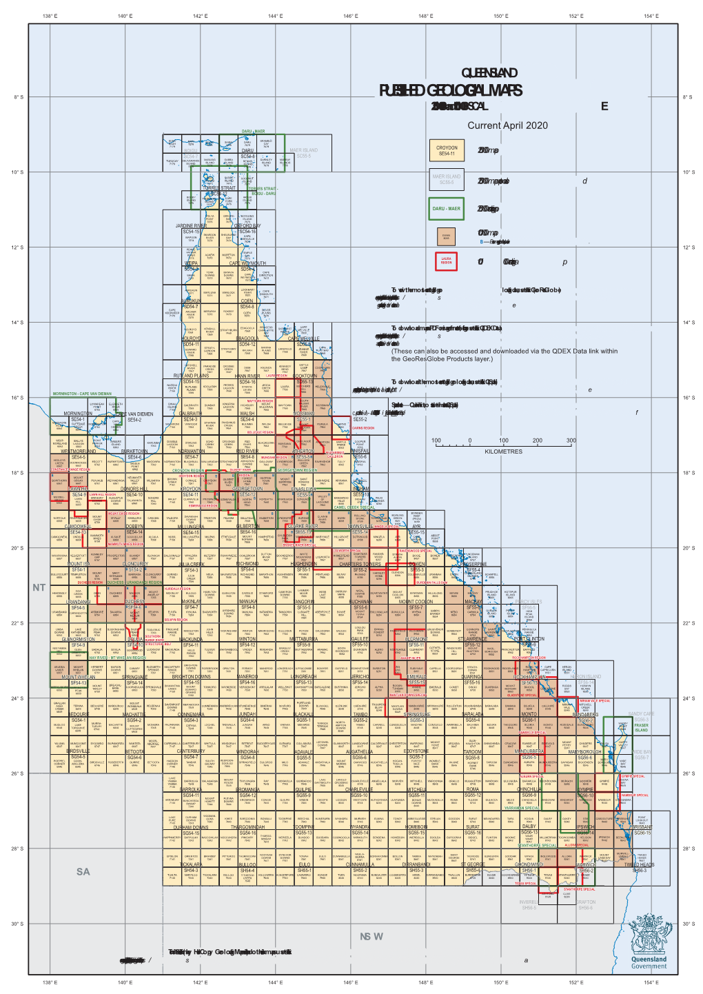 Queensland Published Geological Maps Index 2020