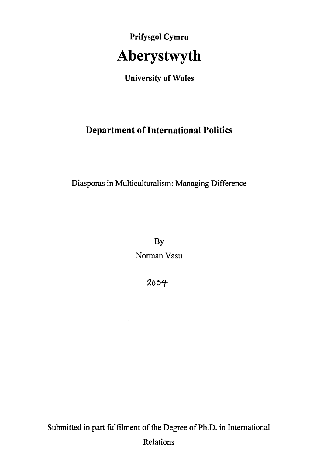 Department of International Politics