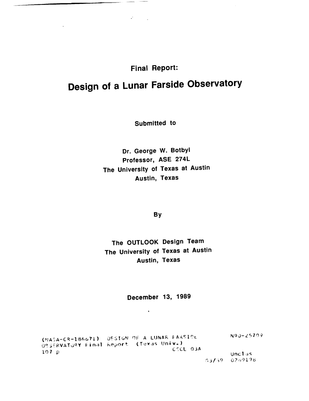 Design of a Lunar Farside Observatory