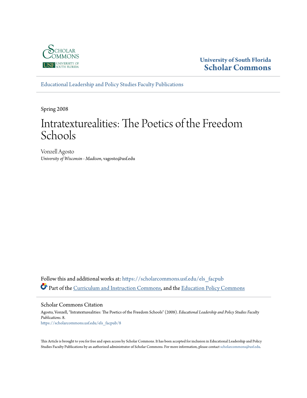 The Poetics of the Freedom Schools